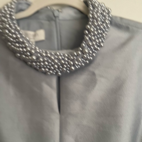 HOBBS LONDON Marcella Embellished Neck Dress-Blue - Picture 8 of 15